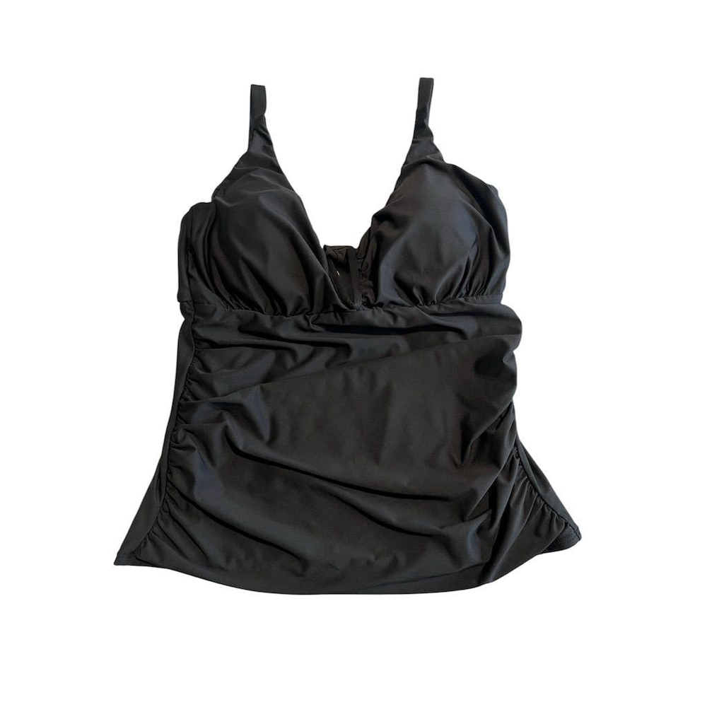 Sunset Tankini Black Bikini Swim Top Women's Medium